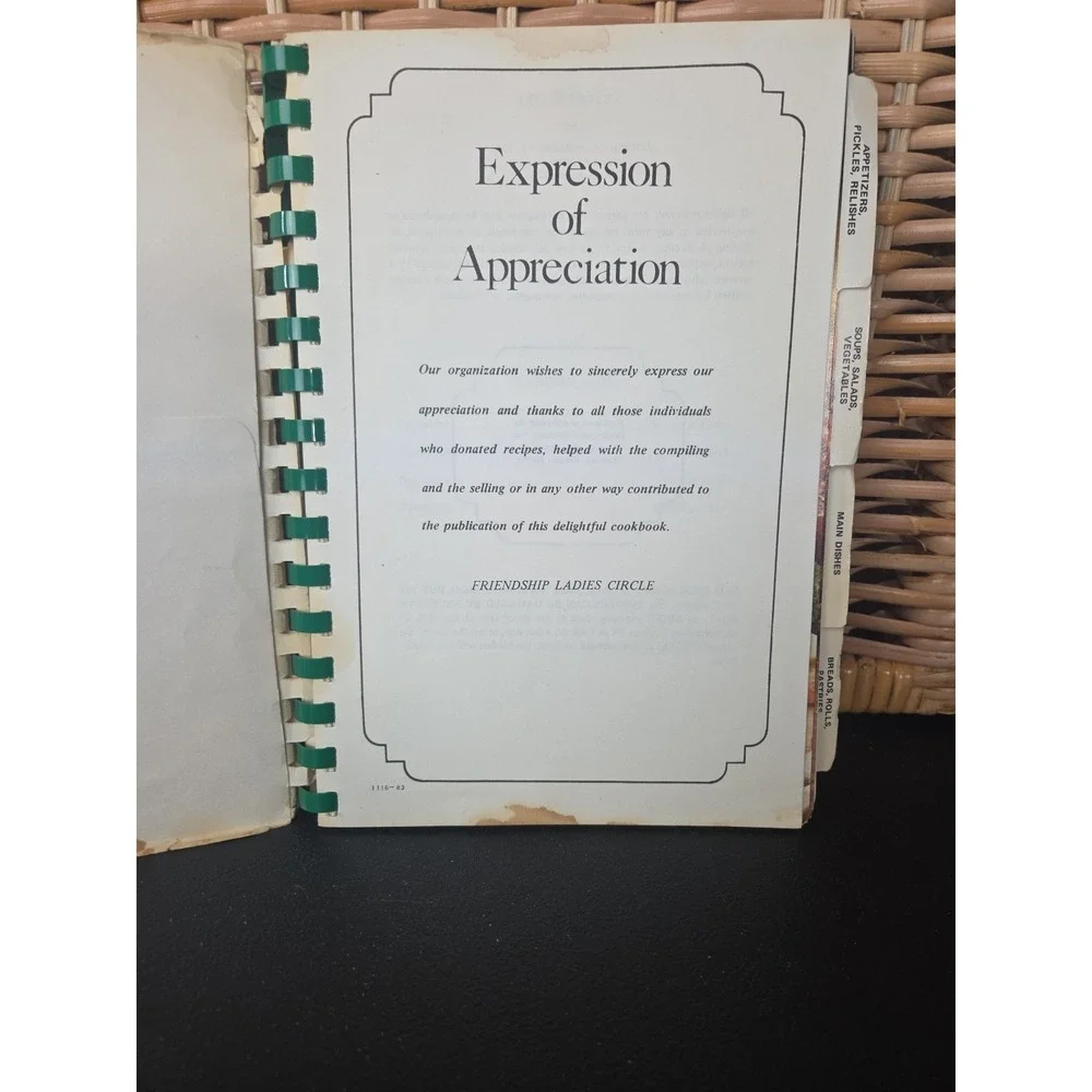 Ladies Friendship Circle Cookbook Concord,‎ NC 1983 Vintage Local Recipe Book